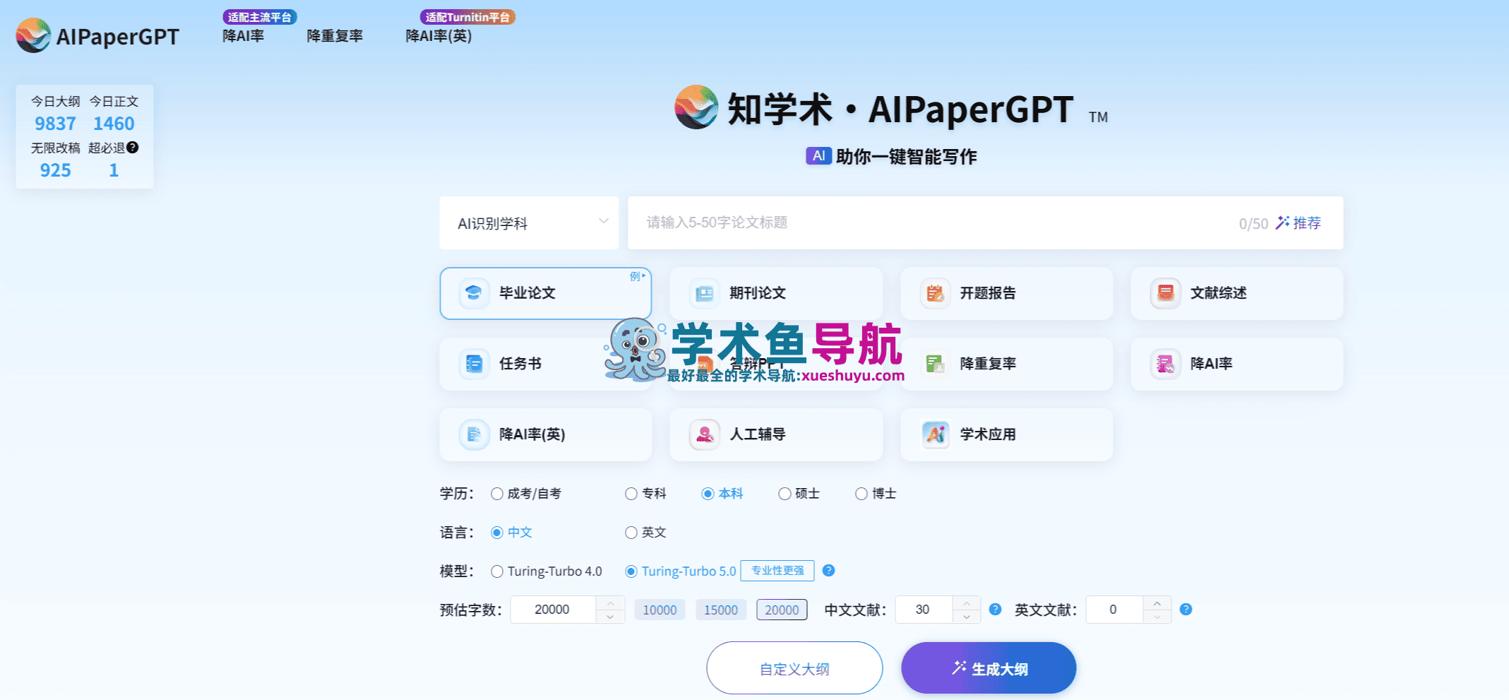 AIPaperGPT,知学术ai论文写作平台,降重降AI率工具和无限改稿服务
