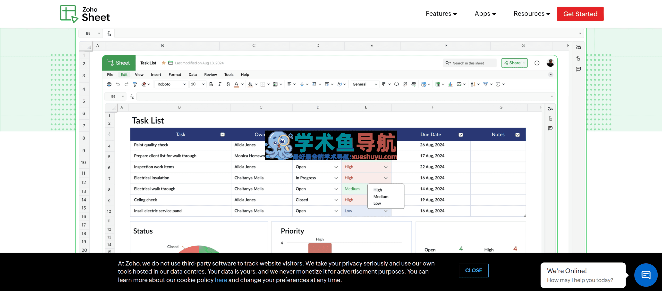 Zoho Sheet